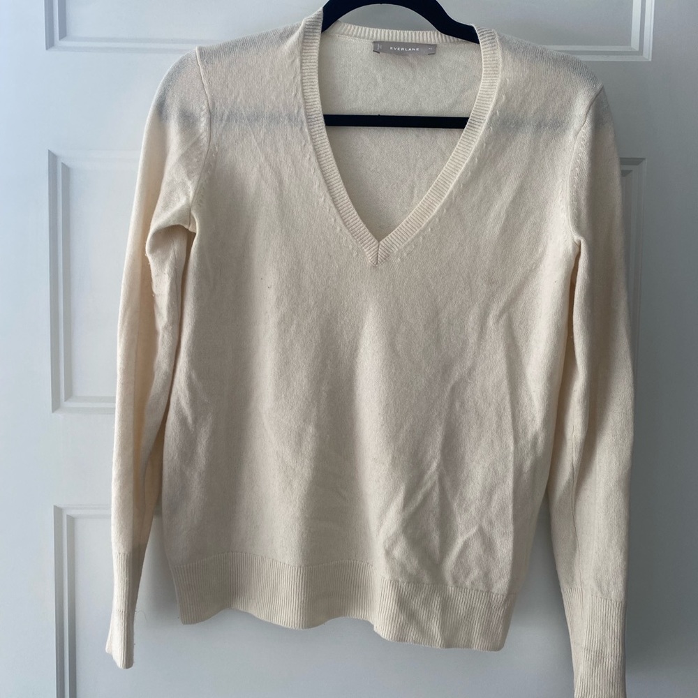 Everlane White Cashmere Sweater, XS